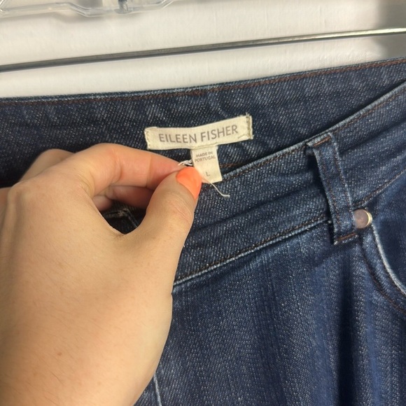 Eileen Fisher Straight Leg Stretchy Cotton Jeans Size Large - Picture 4 of 12